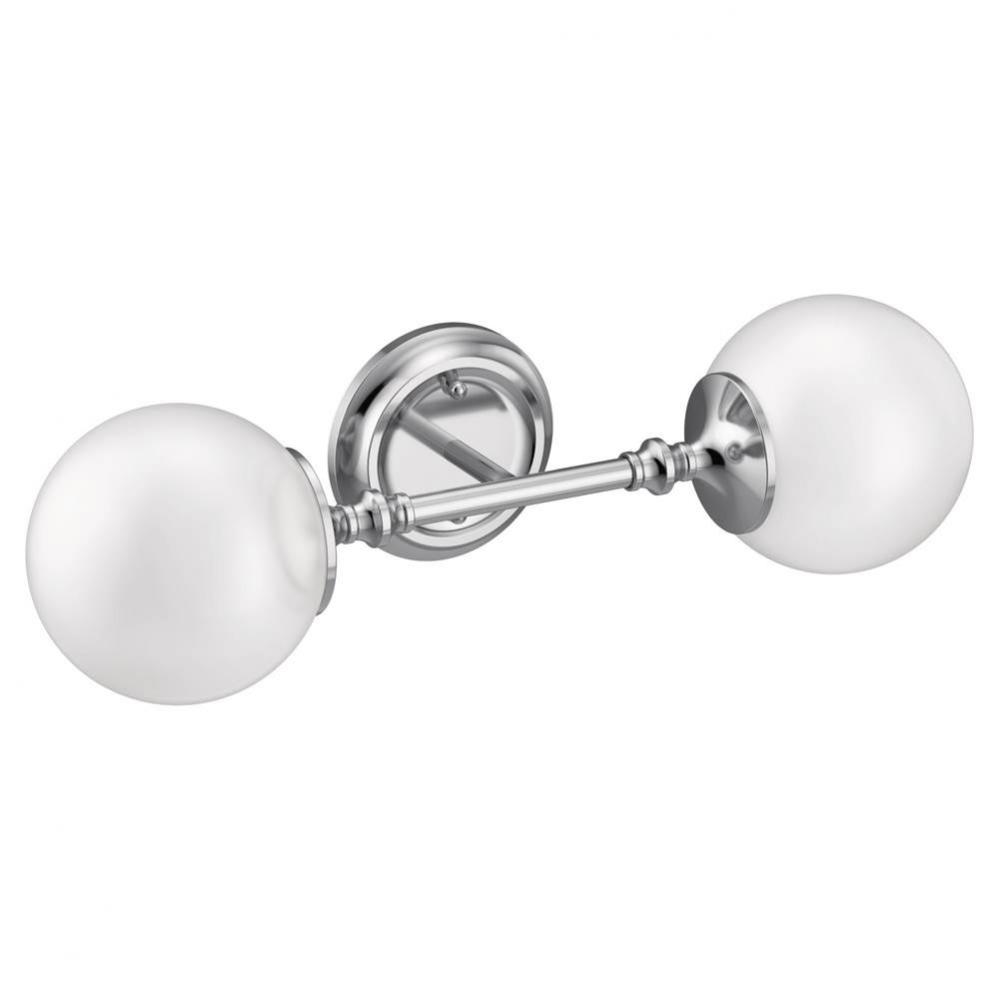 Chrome Two Globe Bath Light