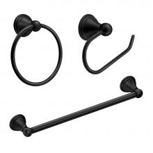 Moen DN8433BL - Matte Black Paper Holder Towel Bar Towel Ring