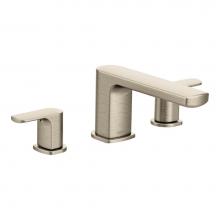 Moen T935BN - Rizon 2-Handle Deck Mount Roman Tub Faucet Trim Kit in Brushed Nickel (Valve Sold Separately)