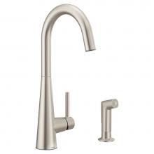 Moen 7870SRS - Sleek Single-Handle Standard Kitchen Faucet with Side Sprayer in Spot Resist Stainless