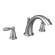 Moen T933 - Brantford 2-Handle Deck-Mount Roman Tub Faucet Trim Kit in Chrome (Valve Sold Separately)