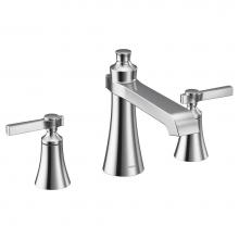 Moen TS926 - Flara 2-Handle Deck-Mount Roman Tub Faucet Trim Kit with Lever Handles in Chrome (Valve Sold Separ