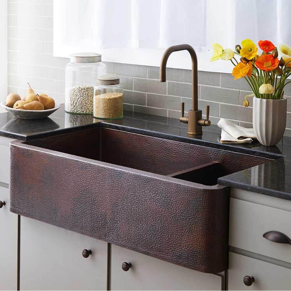 Farmhouse Duet Pro Kitchen SInk in Antique Copper