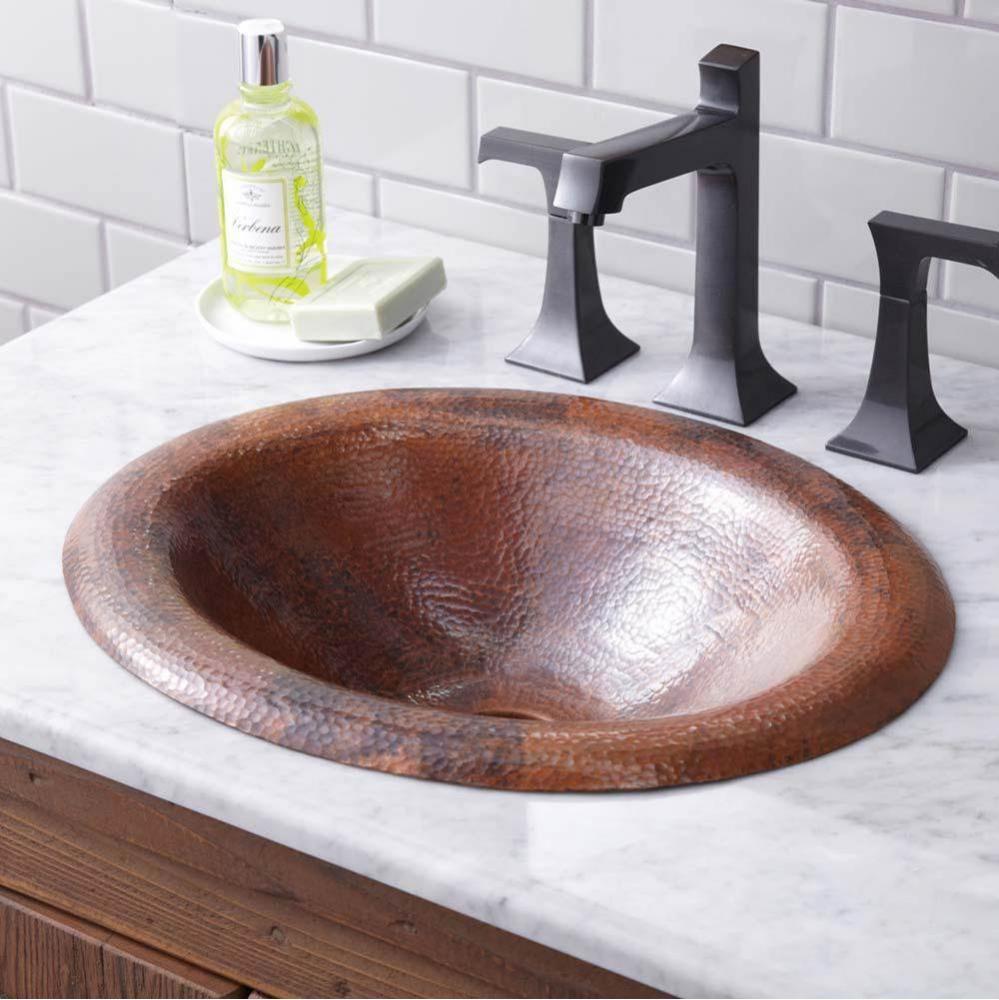 Maestro Lotus Bathroom Sink in Tempered Copper