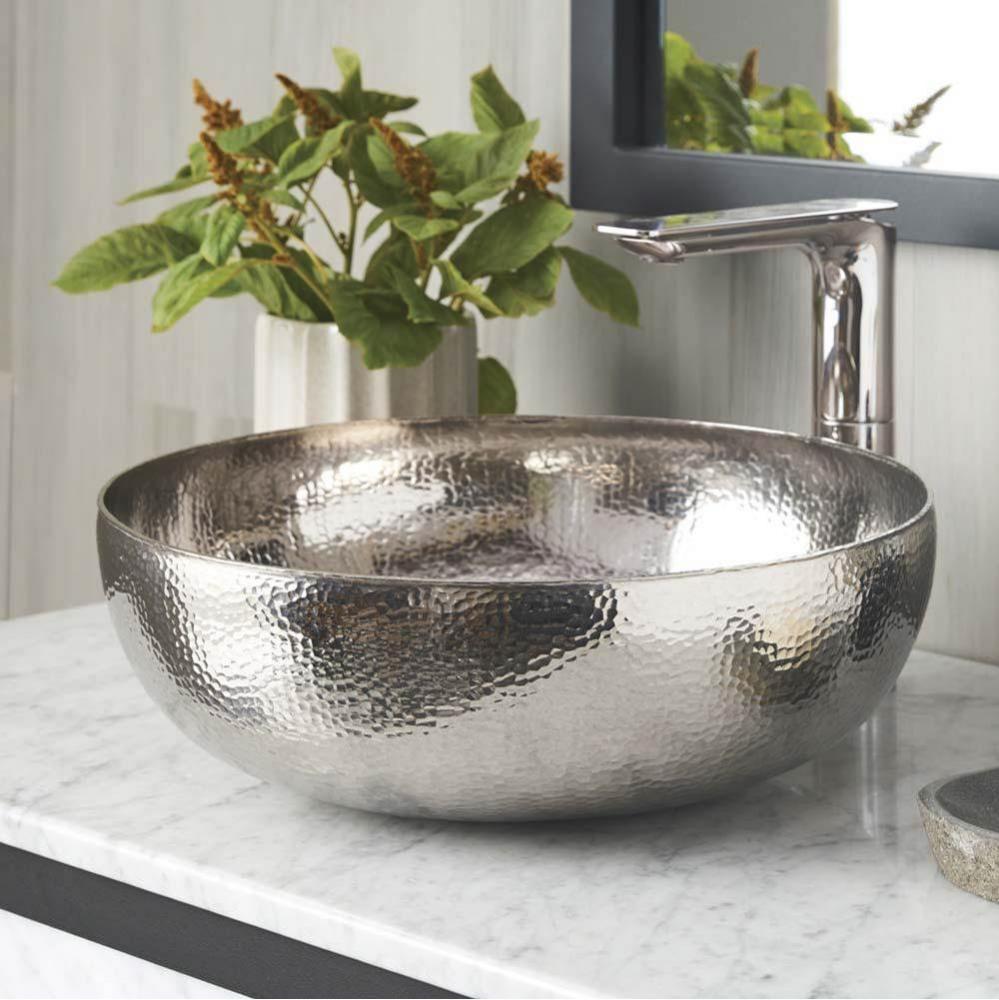 Maestro Round Bathroom Sink in Polished Nickel