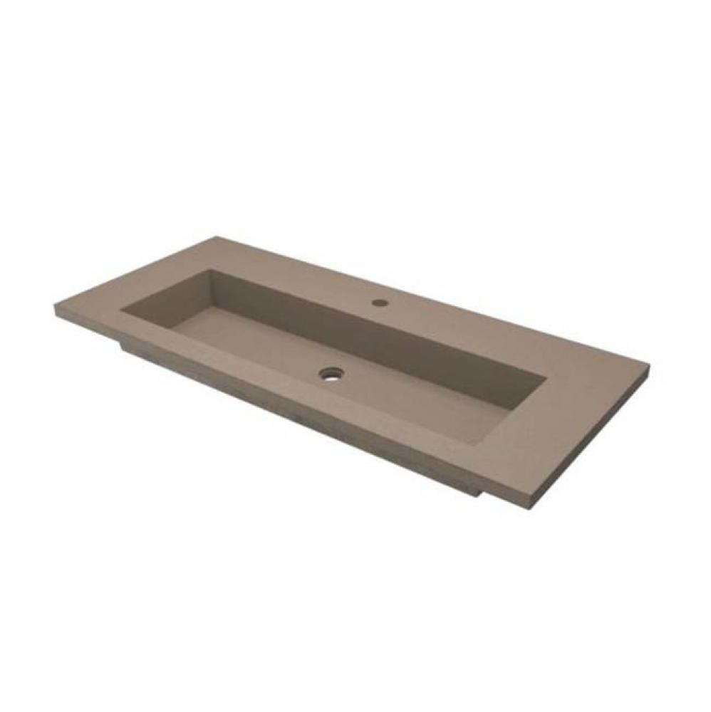 48'' Capistrano Vanity Top with Integral Trough in Earth - 8'' Widespread Fauc