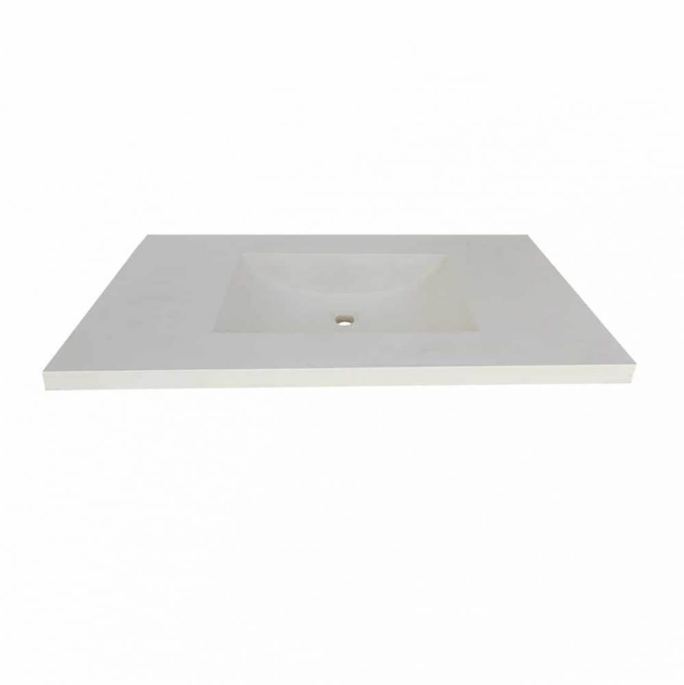 30'' Palomar Vanity Top with Integral Bathroom Sink in Pearl-Single faucet hole