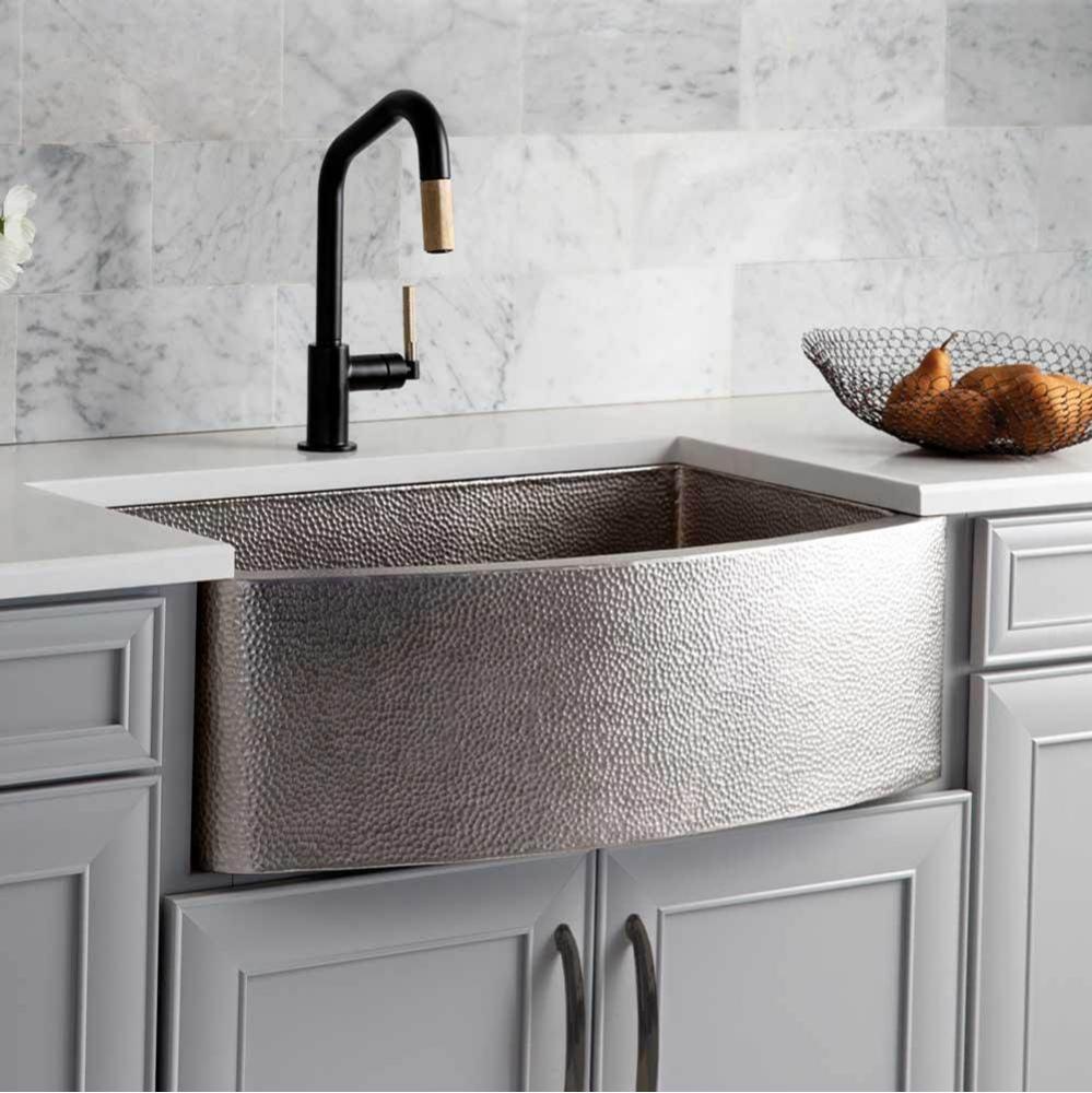 Rhapsody Farmhouse Kitchen Sink in Brushed Nickel