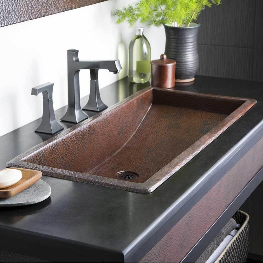 Trough 30 Bathroom Sink in Antique Copper