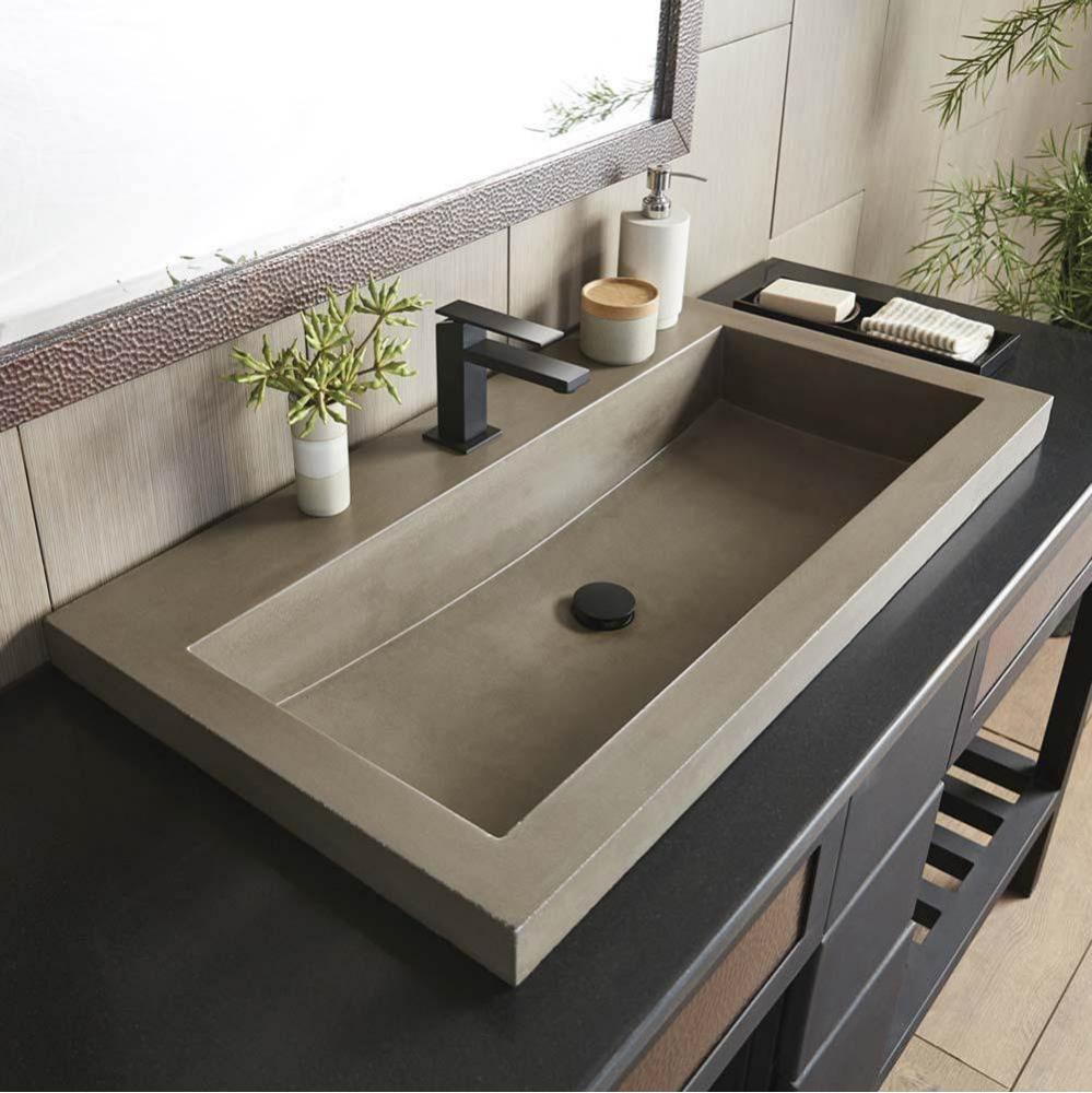 Trough 3619 Bathroom Sink in Earth-No Faucet Holes