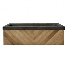 Native Trails VNW191-NSL3619-S - 36'' Chardonnay Floating Vanity with NativeStone Trough in Slate