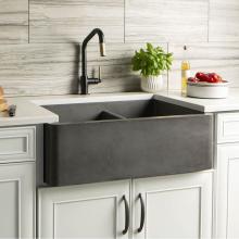 Native Trails NSKD3321-S - Farmhouse Double Bowl Kitchen Sink in Slate