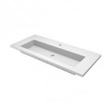 Native Trails NSVT48-P - 48'' Capistrano Vanity Top with Integral Trough in Pearl - 8'' Widespread Fauc