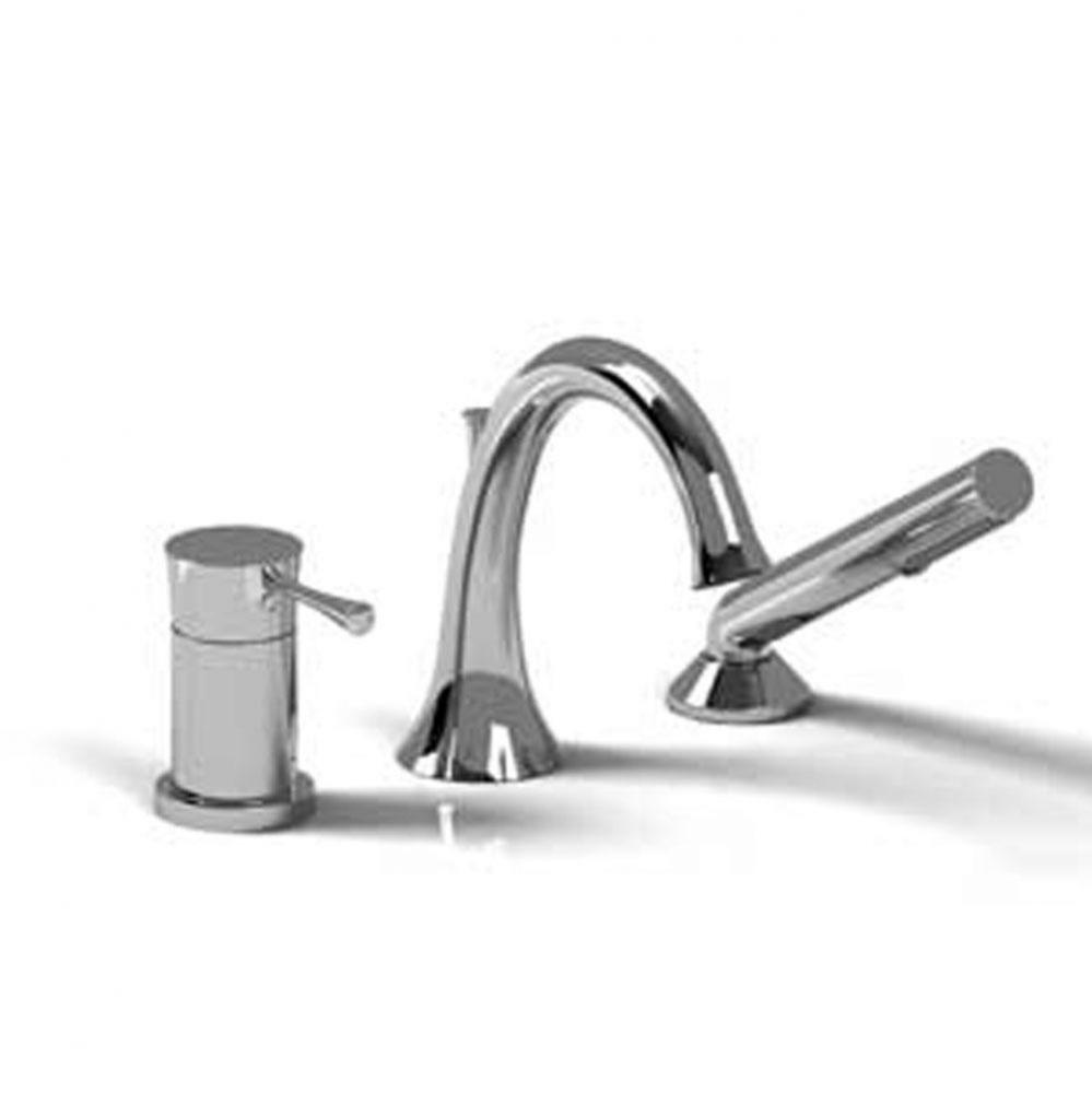 3-piece Type P (pressure balance) deck-mount tub filler with hand shower PEX