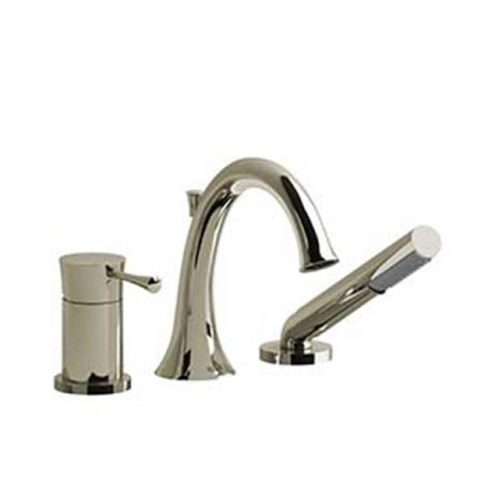 3-piece Type P (pressure balance) deck-mount tub filler with hand shower