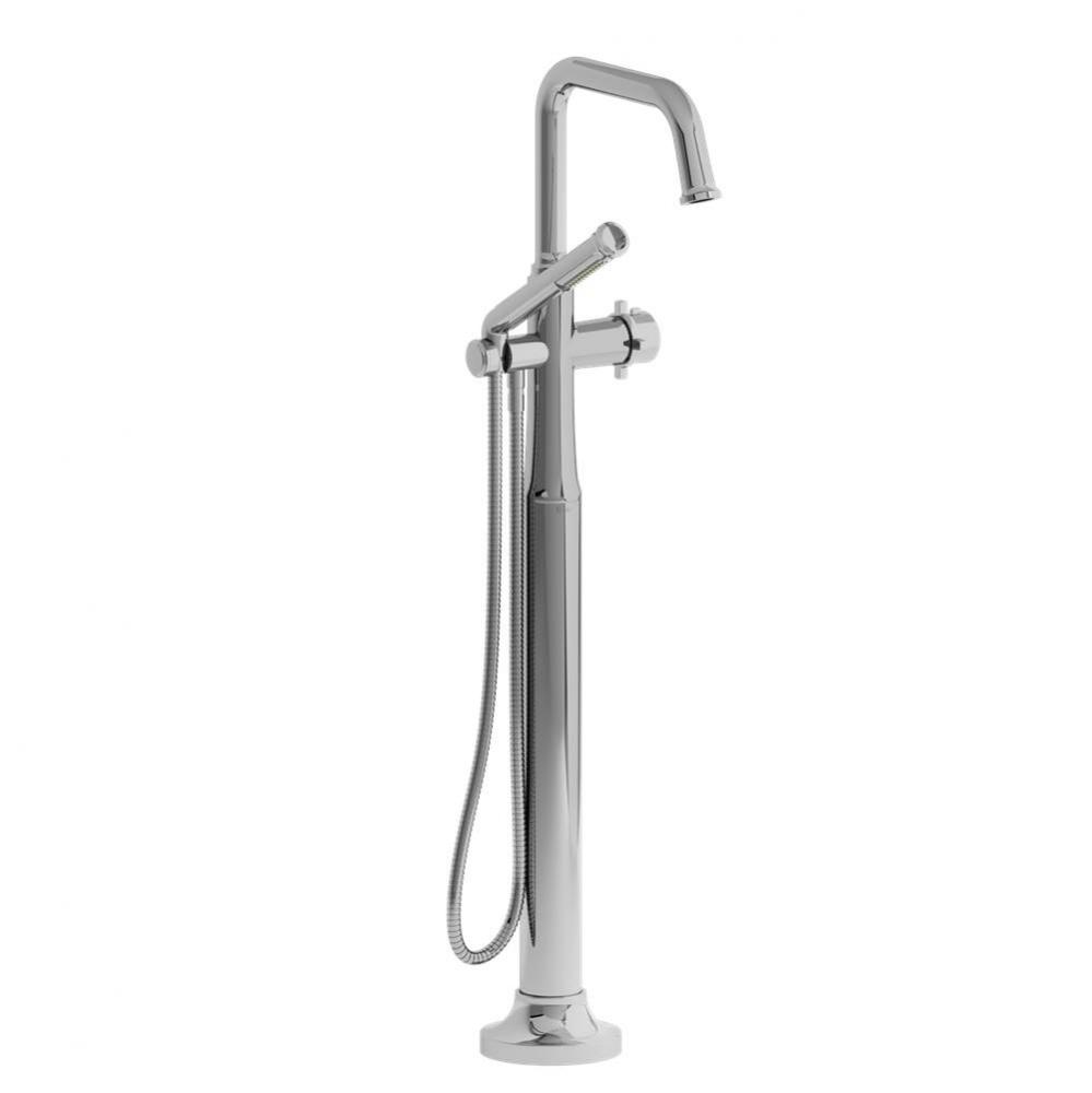 2-way Type T (thermostatic) coaxial floor-mount tub filler with handshower