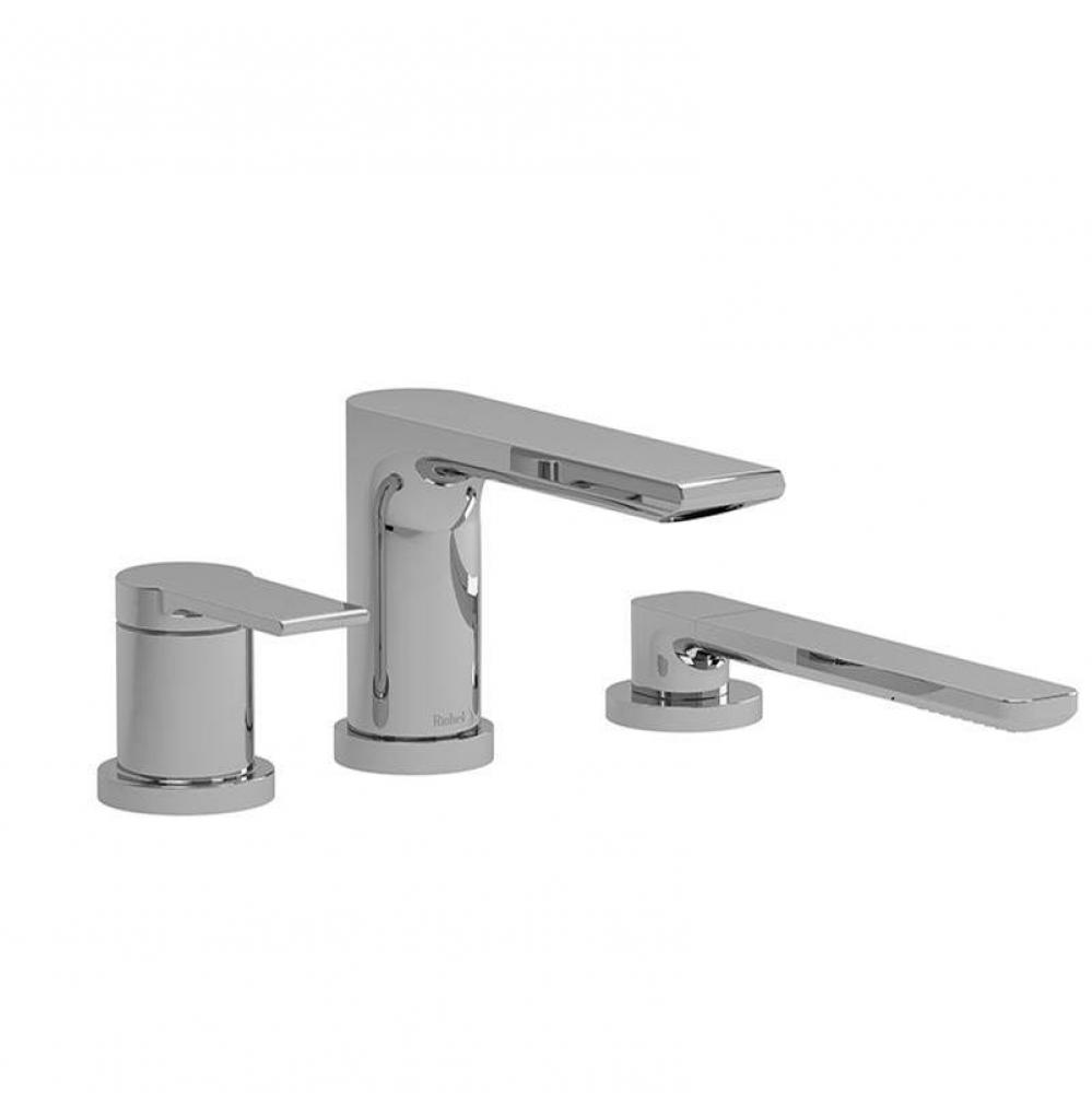 3-piece deck-mount tub filler with hand shower