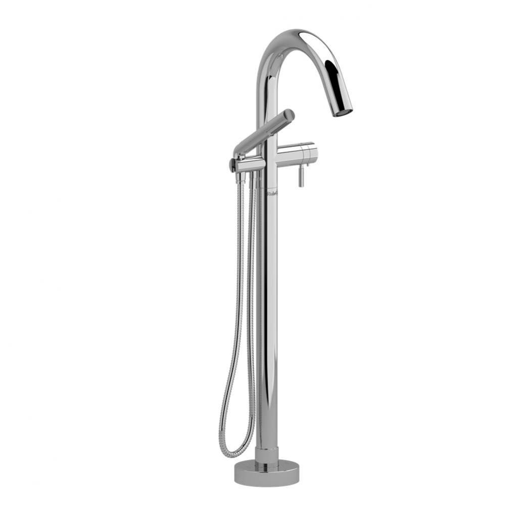 2-way Type T (thermostatic) coaxial floor-mount tub filler with hand shower