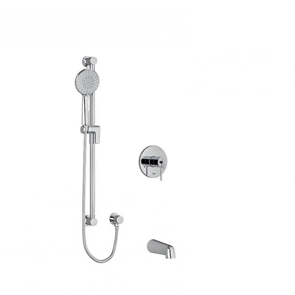 1/2'' 2-way Type T/P (thermostatic/pressure balance) coaxial system with spout and hand