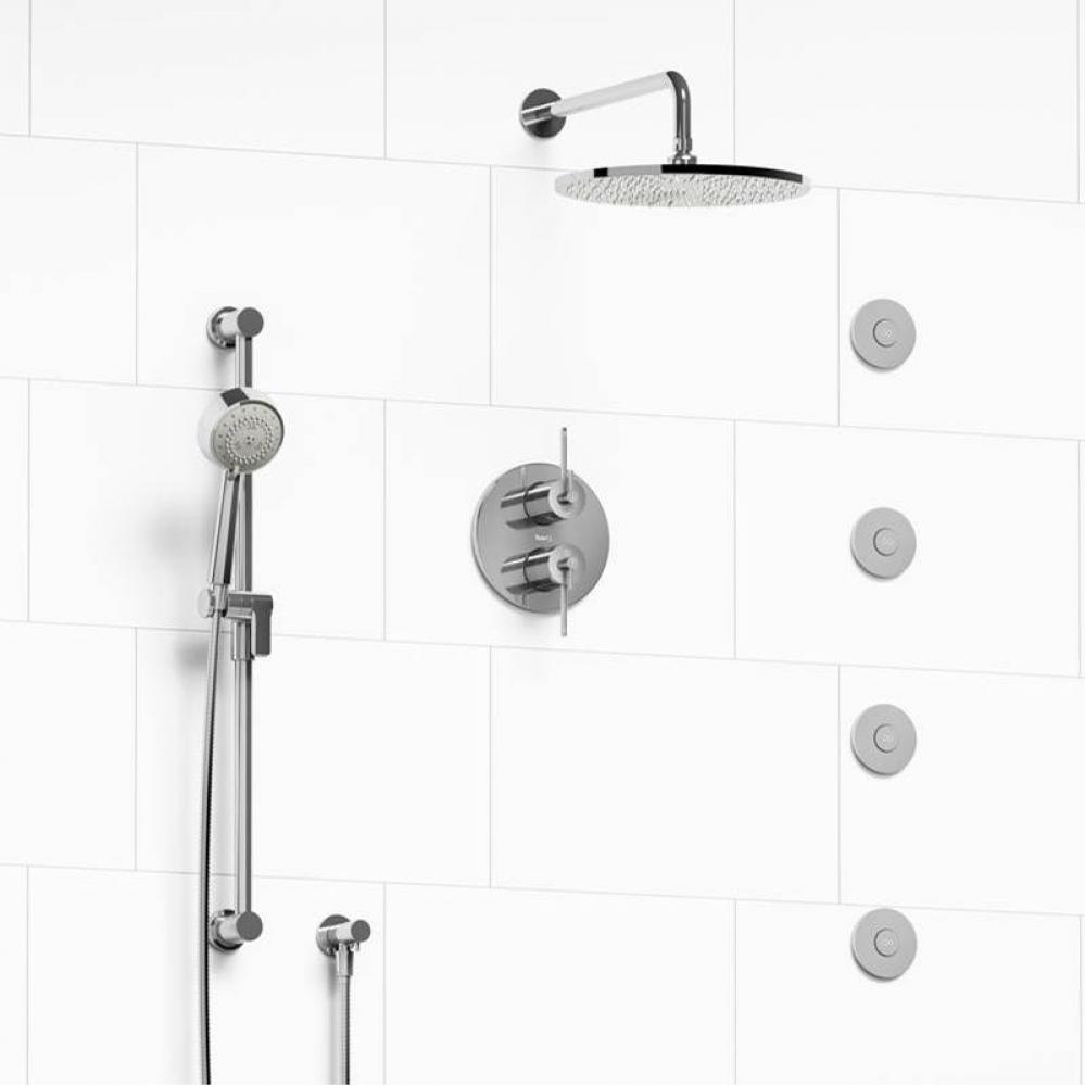 Type T/P (thermostatic/pressure balance) 3/4'' double coaxial system with hand shower ra