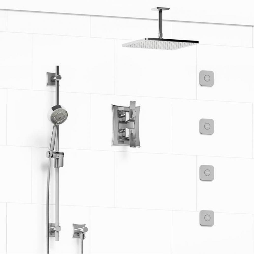 Type T/P (thermostatic/pressure balance) 3/4'' double coaxial system with hand shower ra