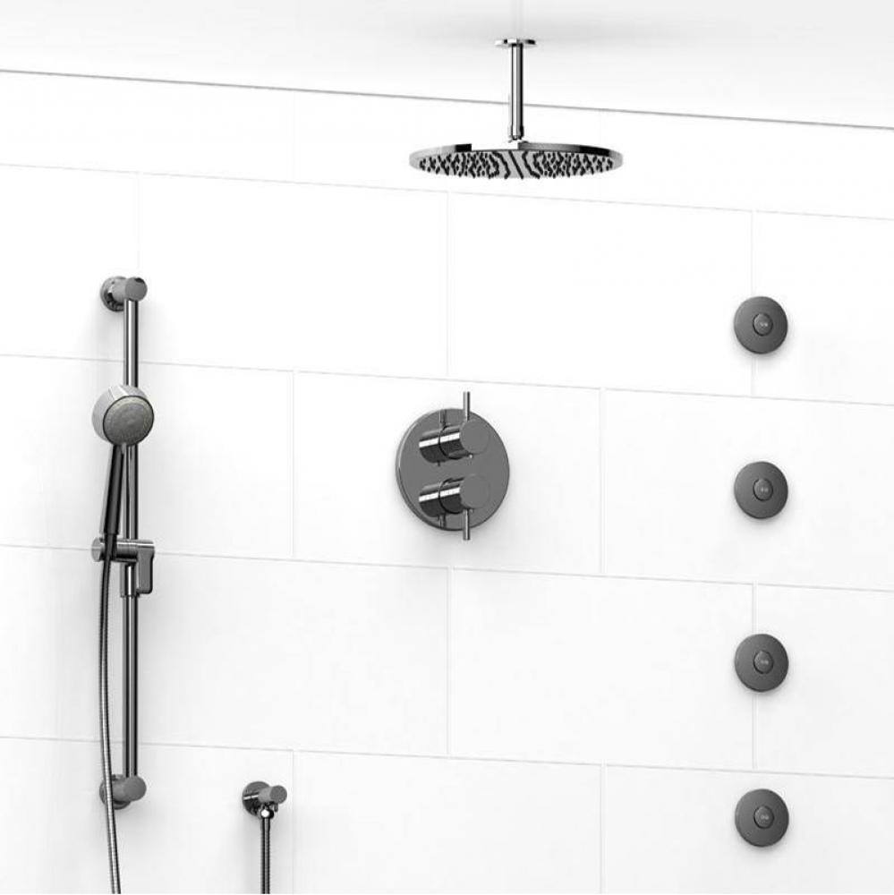 Type T/P (thermostatic/pressure balance) 3/4'' double coaxial system with hand shower ra