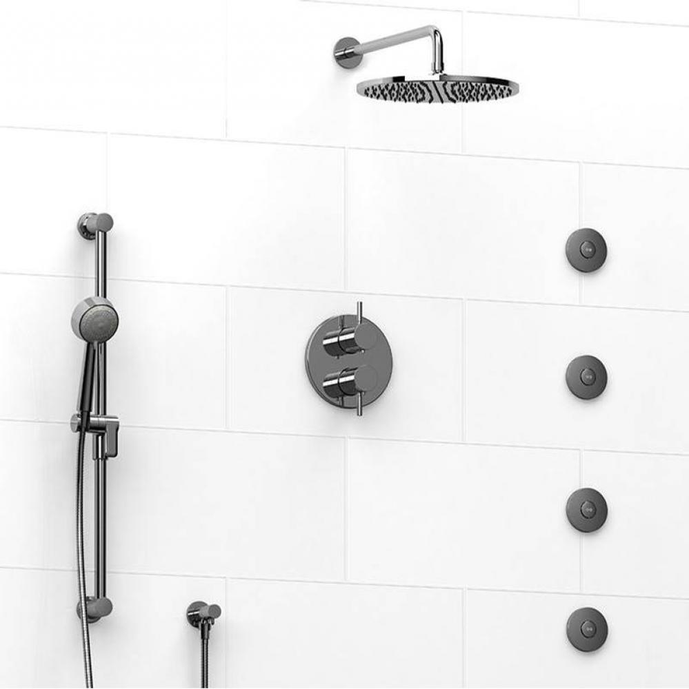 Type T/P (thermostatic/pressure balance) 3/4'' double coaxial system with hand shower ra