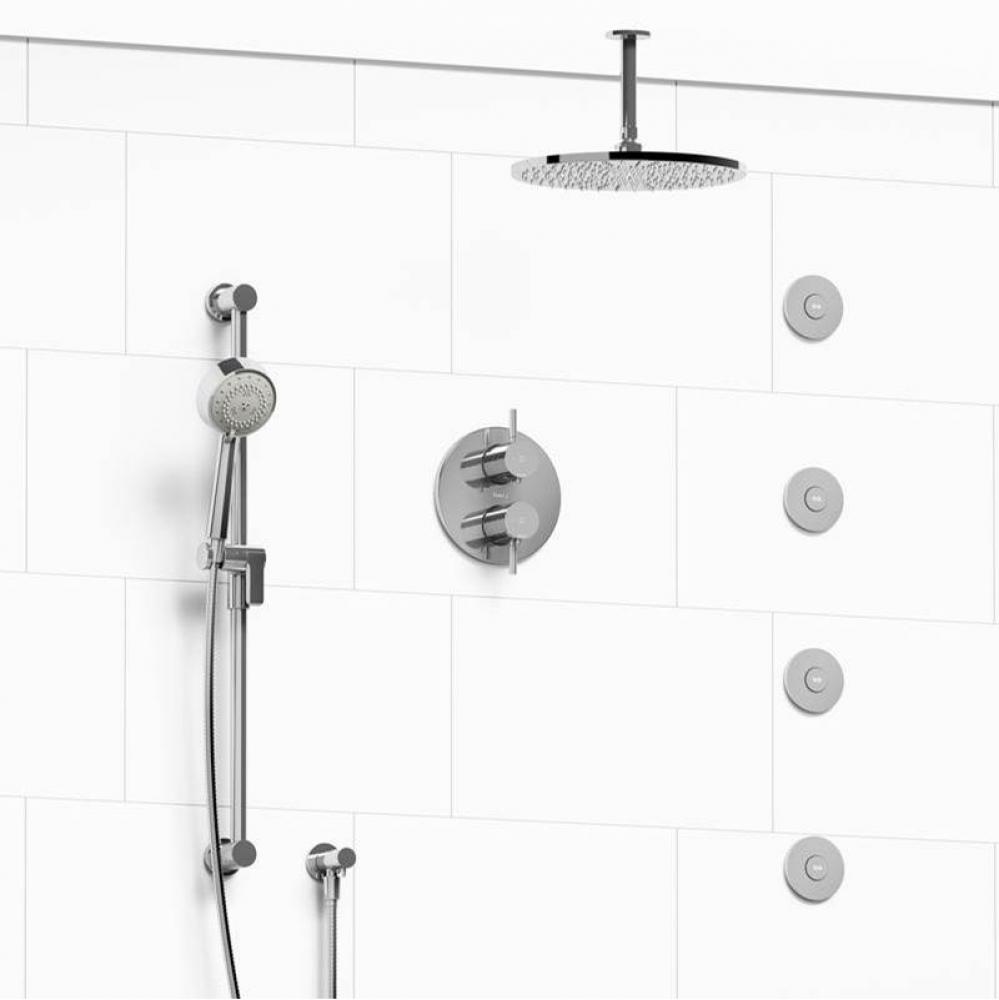 Type T/P (thermostatic/pressure balance) 3/4'' double coaxial system with hand shower ra