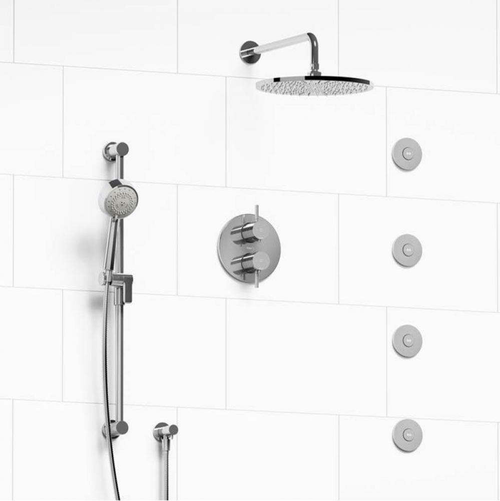 Type T/P (thermostatic/pressure balance) 3/4'' double coaxial system with hand shower ra