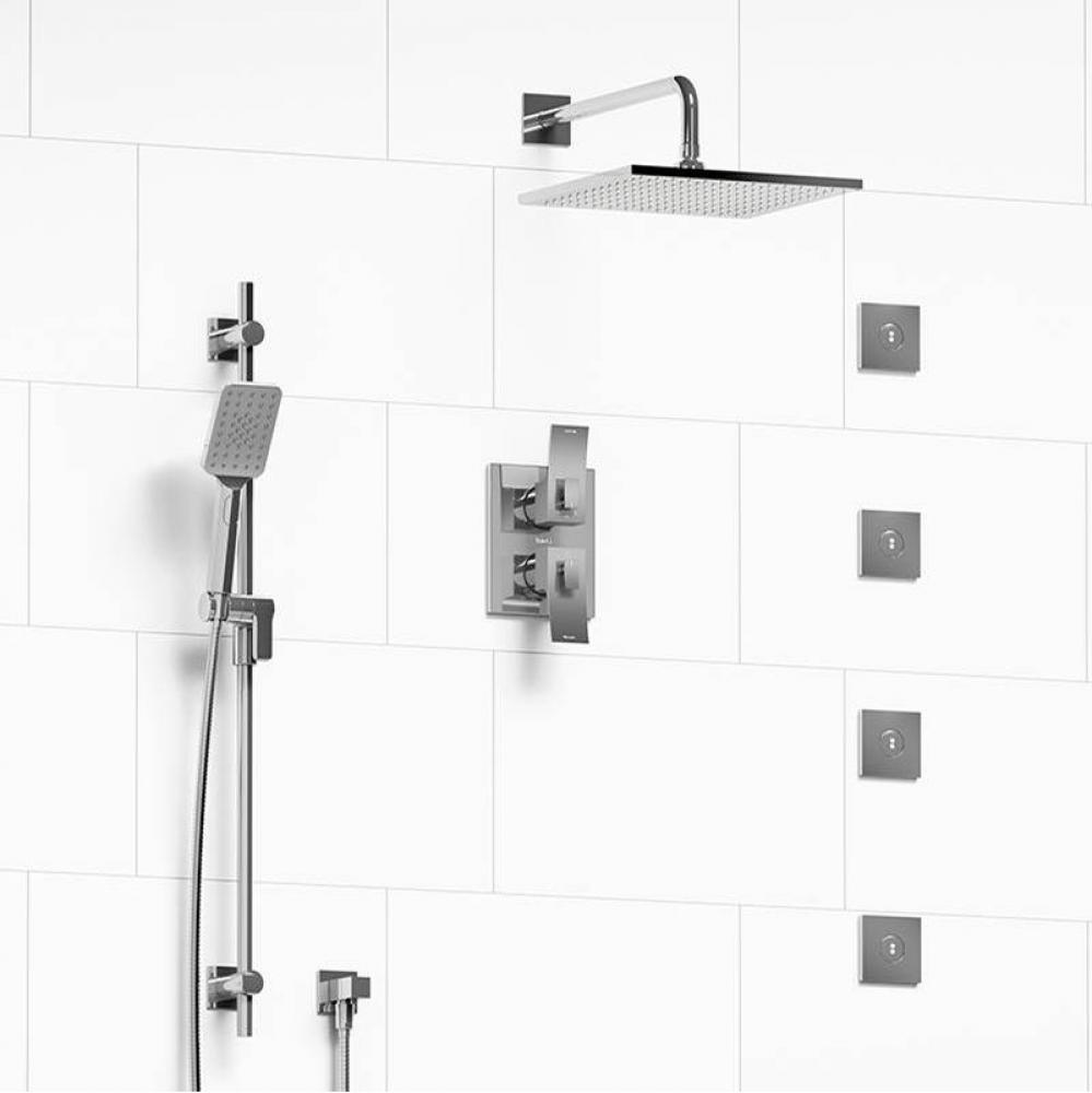 Type T/P (thermostatic/pressure balance) 3/4'' double coaxial system with hand shower ra