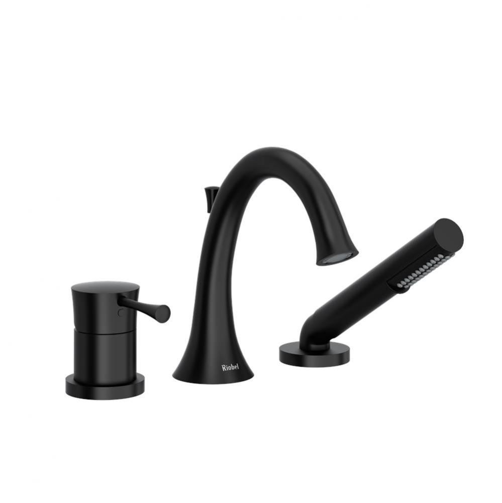 3-piece deck-mount tub filler with handshower