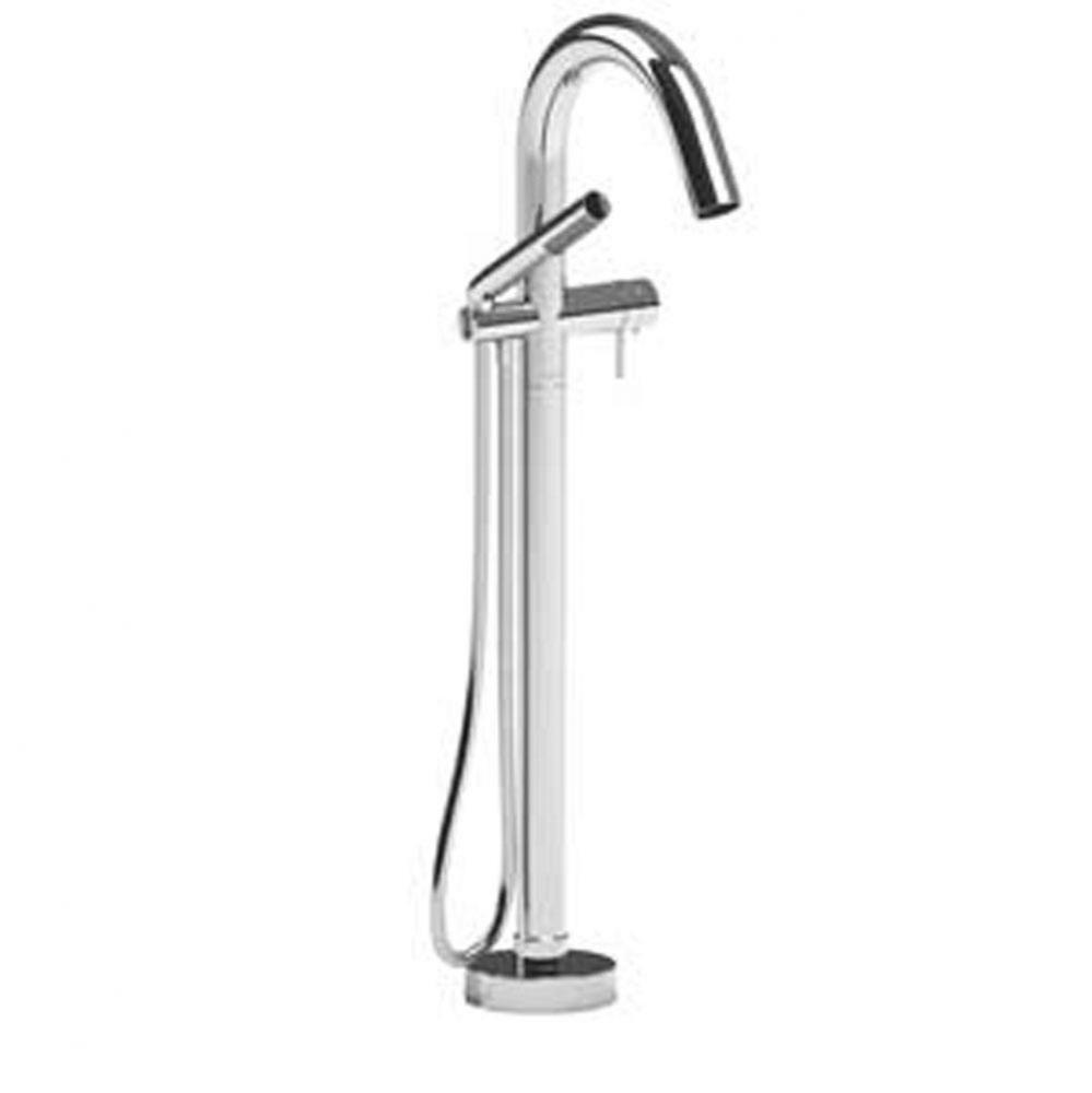 2-way Type T (thermostatic) coaxial floor-mount tub filler with hand shower