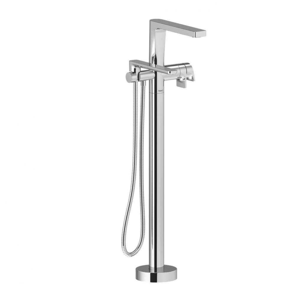 2-way Type T (thermostatic) coaxial floor-mount tub filler with handshower