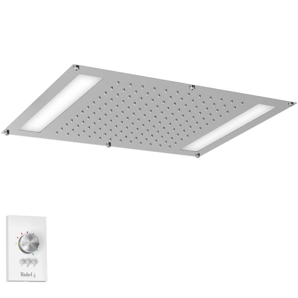 42 cm X 56 cm (22'' x 16 1/2'') built-in showerhead with LED light