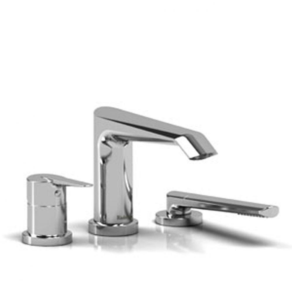 3-piece deck-mount tub filler with handshower