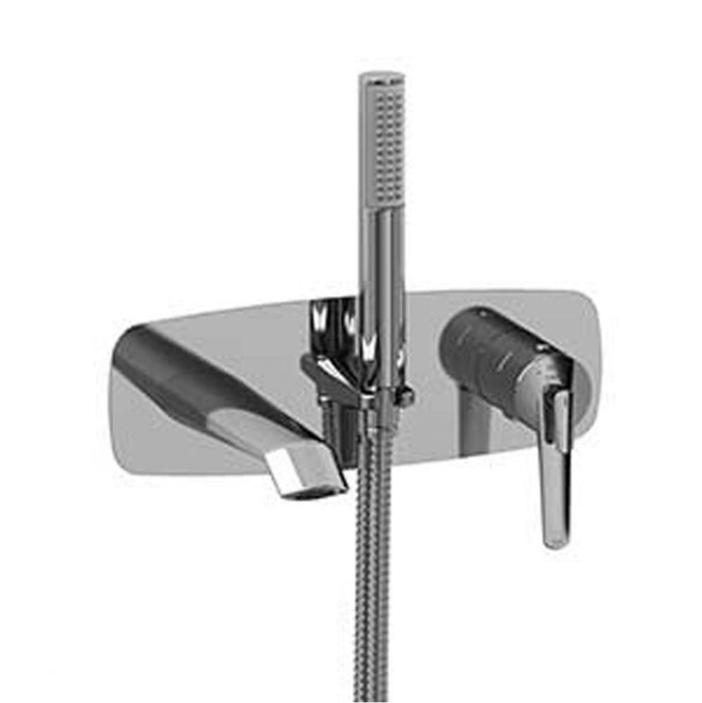 Wall-mount Type T/P (thermo/pressure balance) coaxial tub filler with handshower