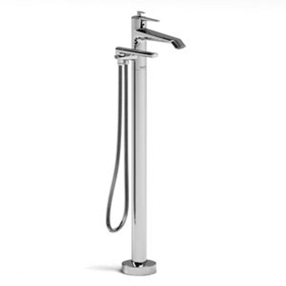 2-way Type T (thermostatic) coaxial floor-mount tub filler with hand shower