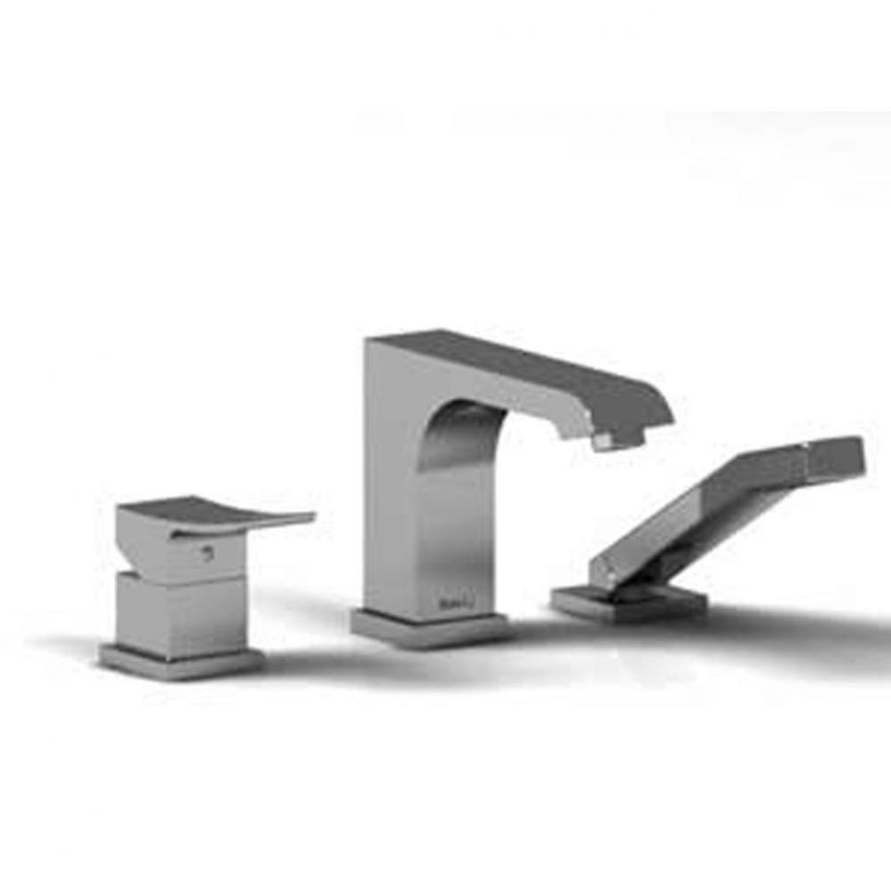 3-piece deck-mount tub filler with handshower