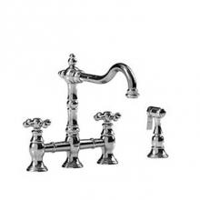 Riobel BR400+C-10 - Bridge kitchen faucet with spray