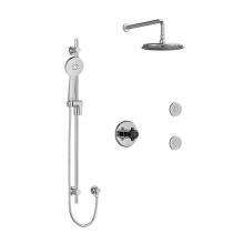 Riobel KIT3545MMRDXCBK-6-SPEX - Type T/P (thermostatic/pressure balance) 1/2'' coaxial 3-way system, hand shower rail, e