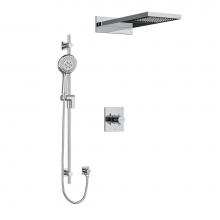 Riobel KIT2745PATQ+C-SPEX - Type T/P (thermostatic/pressure balance) 1/2'' coaxial 3-way system with hand shower rai