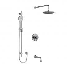 Riobel KIT1345MMRDJC-SPEX - Type T/P (thermostatic/pressure balance) 1/2'' coaxial 3-way system with hand shower rai