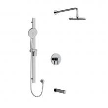 Riobel KIT1345PXTMC-EX - Type T/P (thermostatic/pressure balance) 1/2'' coaxial 3-way system with hand shower rai