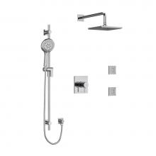 Riobel KIT3545PATQC-6-EX - Type T/P (thermostatic/pressure balance) 1/2'' coaxial 3-way system, hand shower rail, e