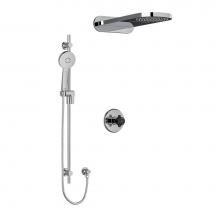 Riobel KIT2745MMRDXCBK - Type T/P (thermostatic/pressure balance) 1/2'' coaxial 3-way system with hand shower rai