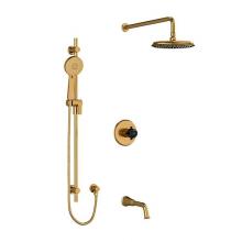 Riobel KIT#1345MMRD+BGBK-EX - Type T/P (thermostatic/pressure balance) 1/2'' coaxial 3-way system with hand shower rai