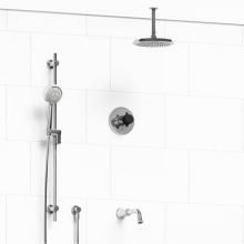 Riobel KIT#1345MMRD+CBK-6 - Type T/P (thermostatic/pressure balance) 1/2'' coaxial 3-way system with hand shower rai