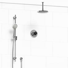 Riobel KIT#323MMRD+CBK-6 - Type T/P (thermostatic/pressure balance) 1/2'' coaxial 2-way system with hand shower and