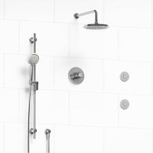 Riobel KIT#3545MMRD+C-EX - Type T/P (thermostatic/pressure balance) 1/2'' coaxial 3-way system, hand shower rail, e