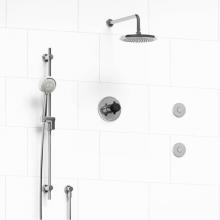 Riobel KIT#3545MMRD+CBK - Type T/P (thermostatic/pressure balance) 1/2'' coaxial 3-way system, hand shower rail, e